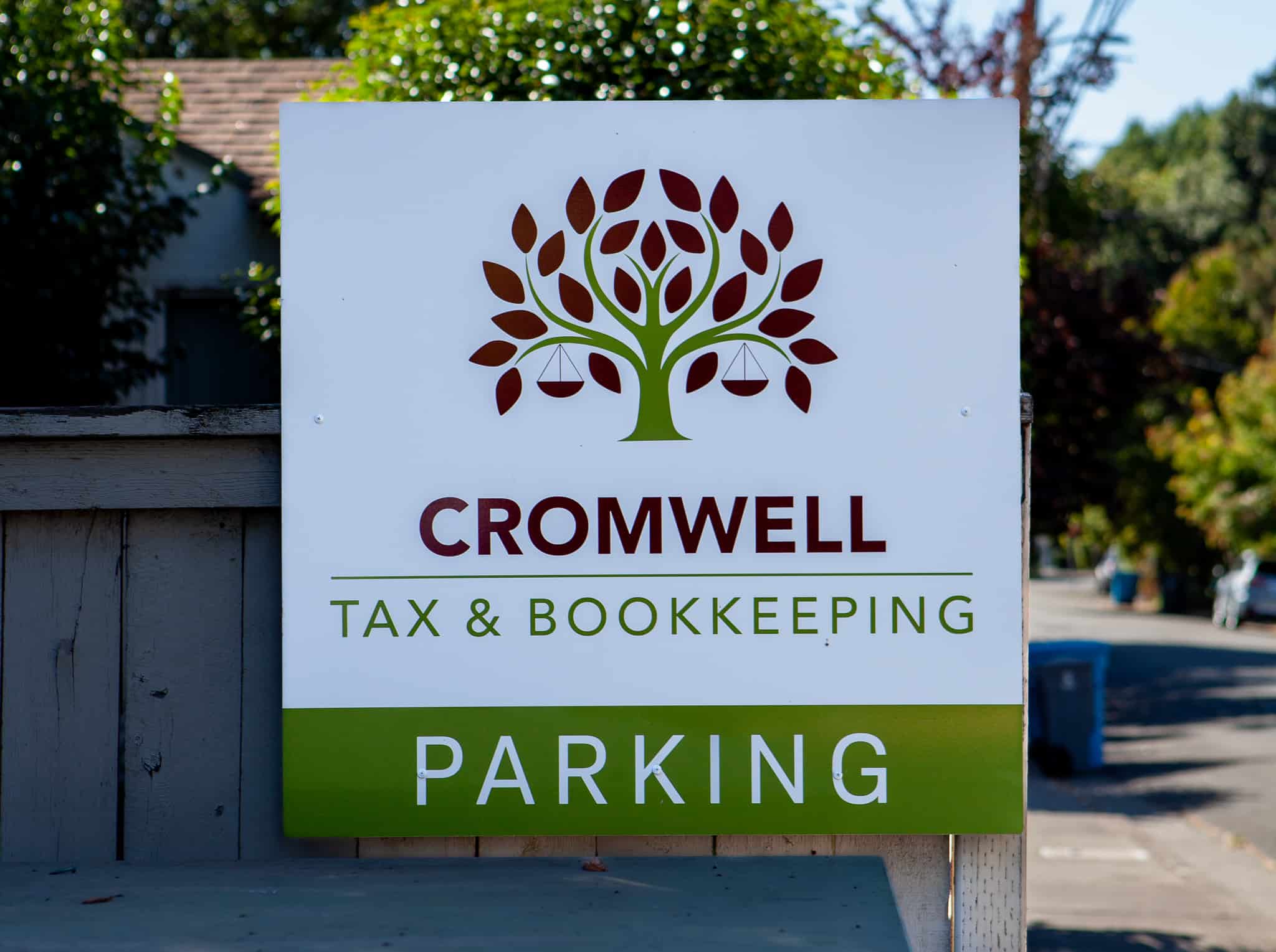 A photo of the Parking Sign of Cromwell Tax and Books